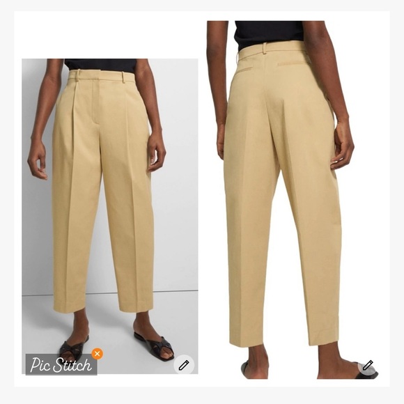 Theory Carrot Trouser Tuscan Soft Chino Stretch Twill Tan - Picture 1 of 10